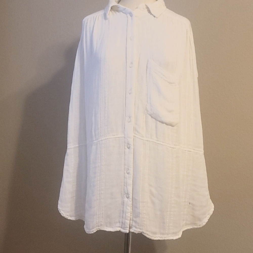 Free people bohemian oversized shirt/tunic size xs